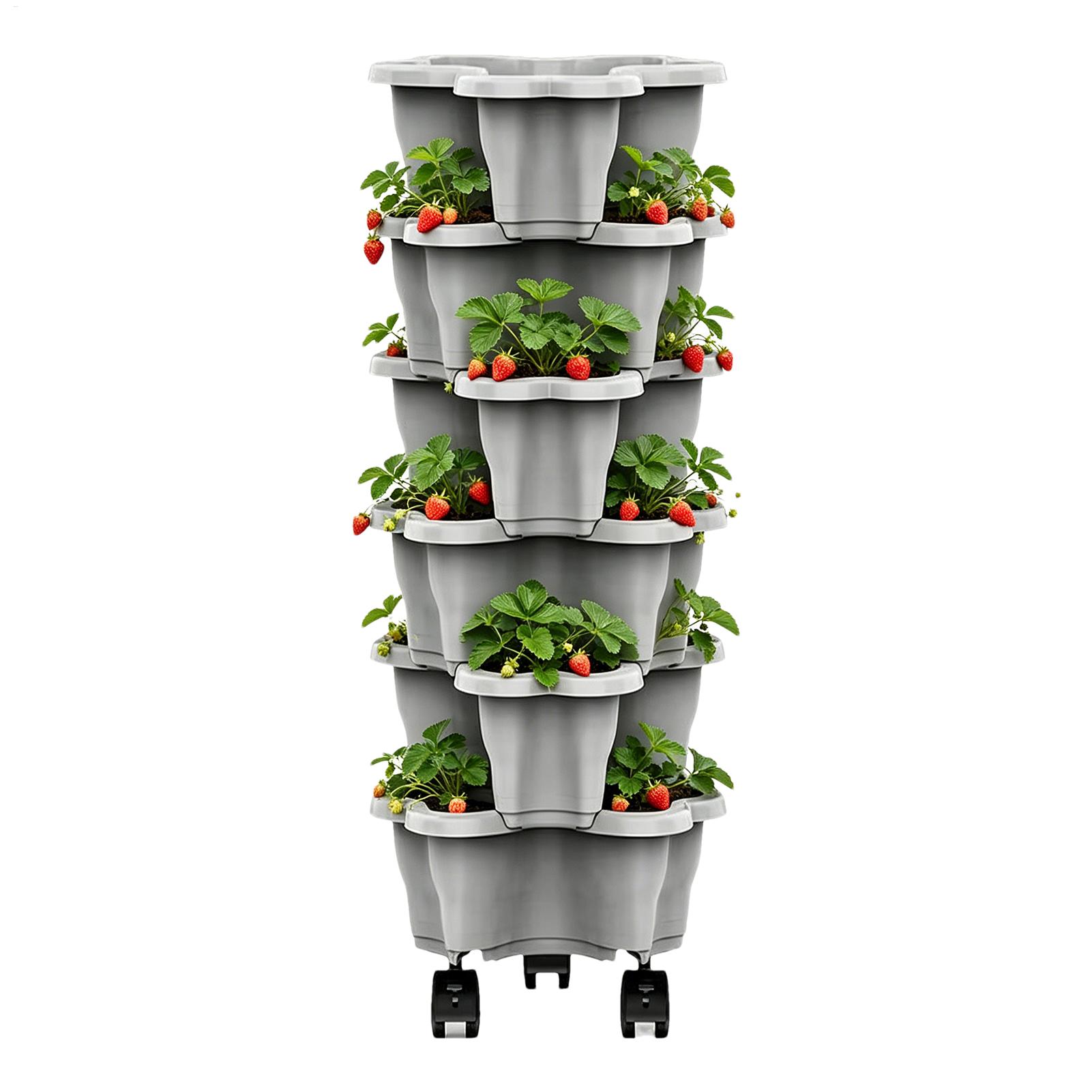 Vertical Planter Tower - 25x10cm 6-Tier Vertical Garden Tower With