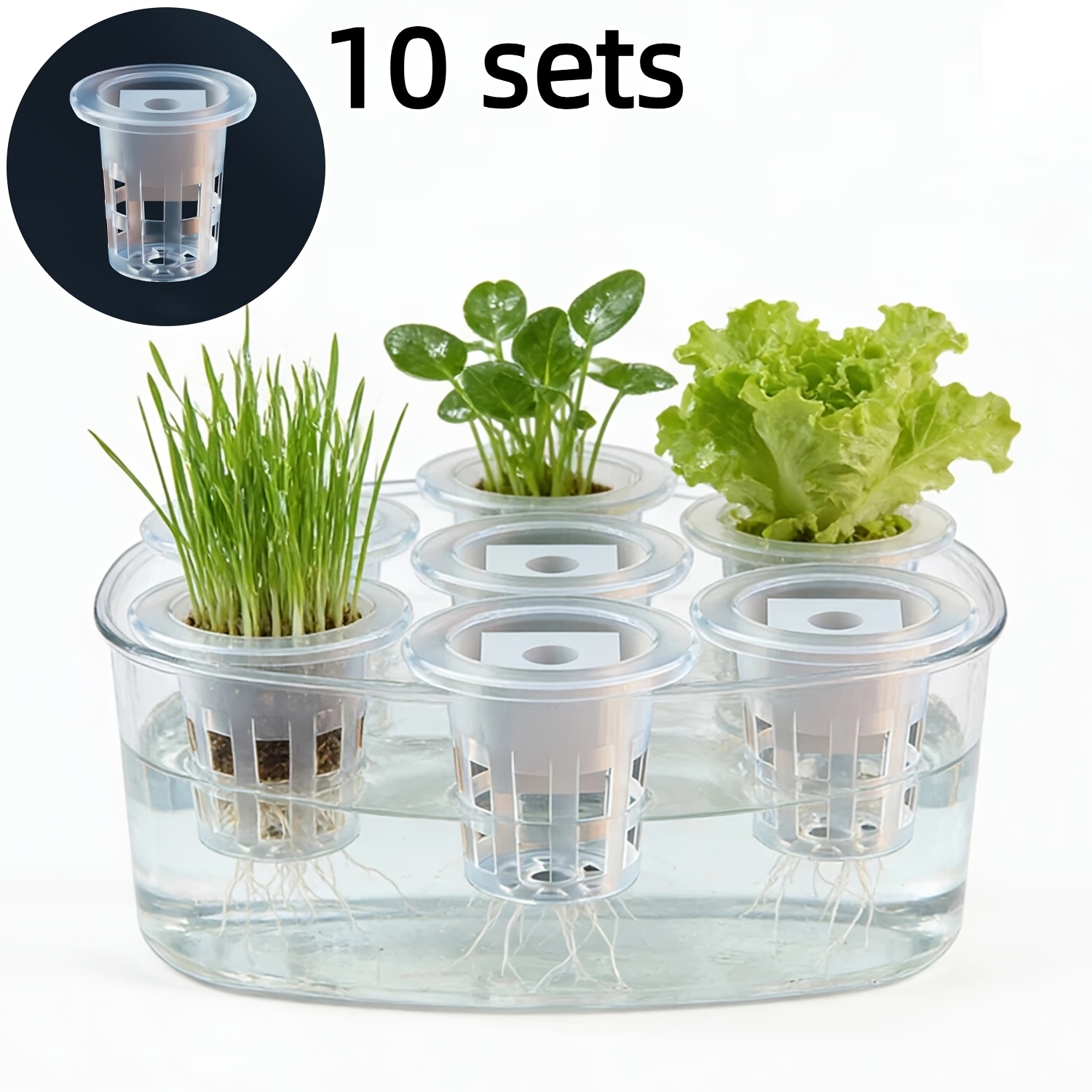 Smart Garden Plastic Cups - 10pcs Hydroponic Seedling Basket Set (Includes