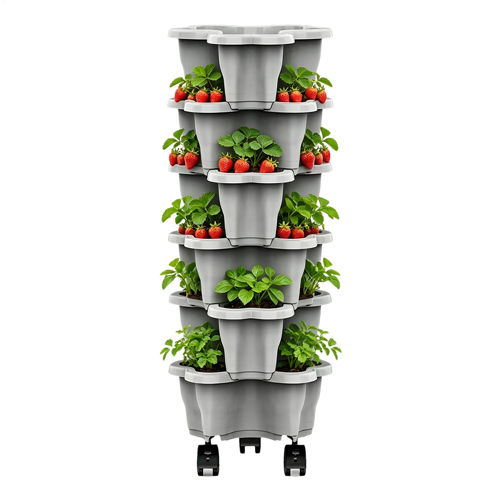 Vertical Planter Tower - New Vertical Tower Stackable FlowerPot Multi-layer