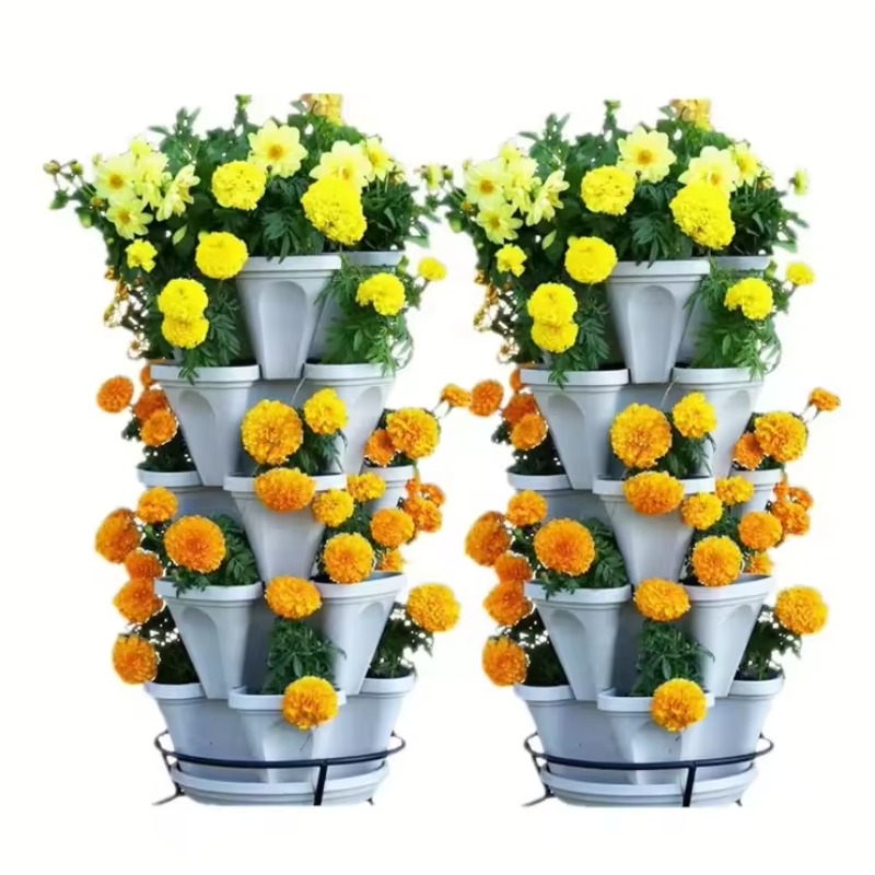 Vertical Planter Tower - 5-tier Self Watering Stacking Planting Strawberry