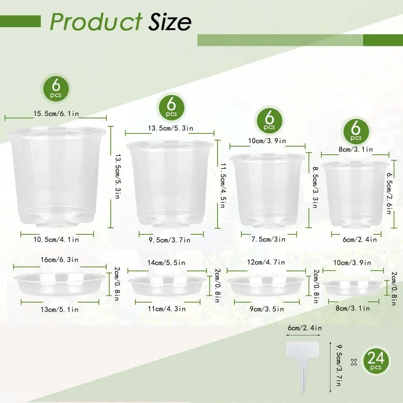 72pcs/set Clear Nursery Potspl - đánh giá và giá Smart Garden Plastic Cups