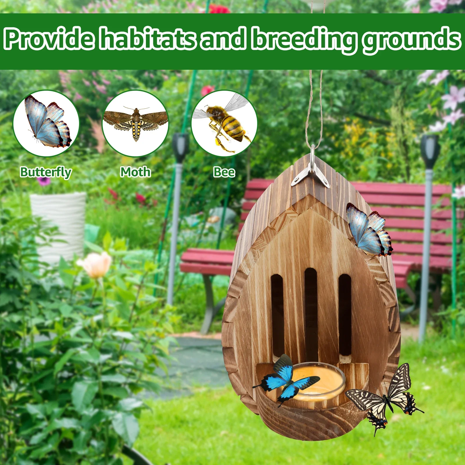 Hanging Wood Bee House Butterf - đánh giá và giá Smart Garden Storage