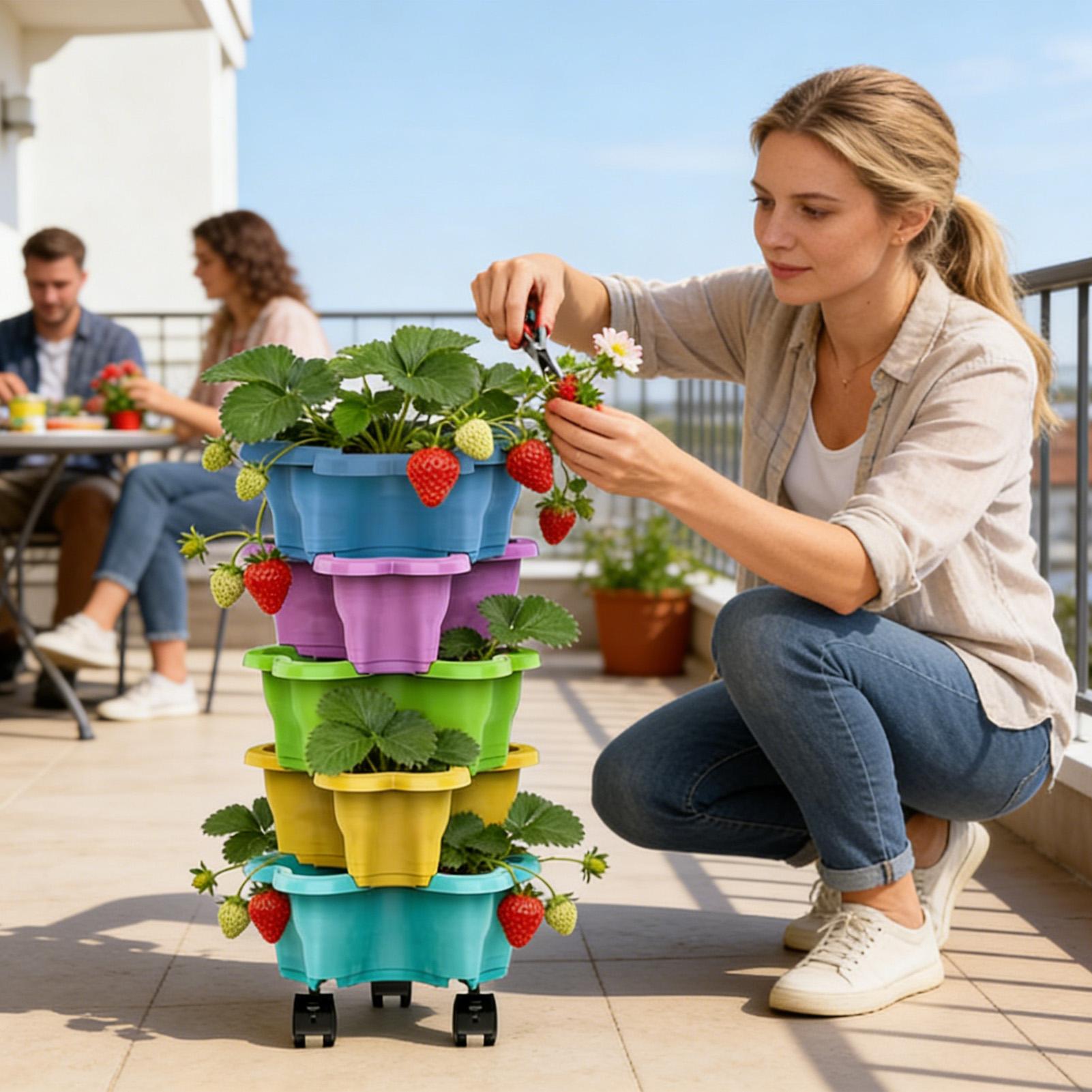 Stackable Plant Tower Strawber - đánh giá và giá Vertical Planter Tower