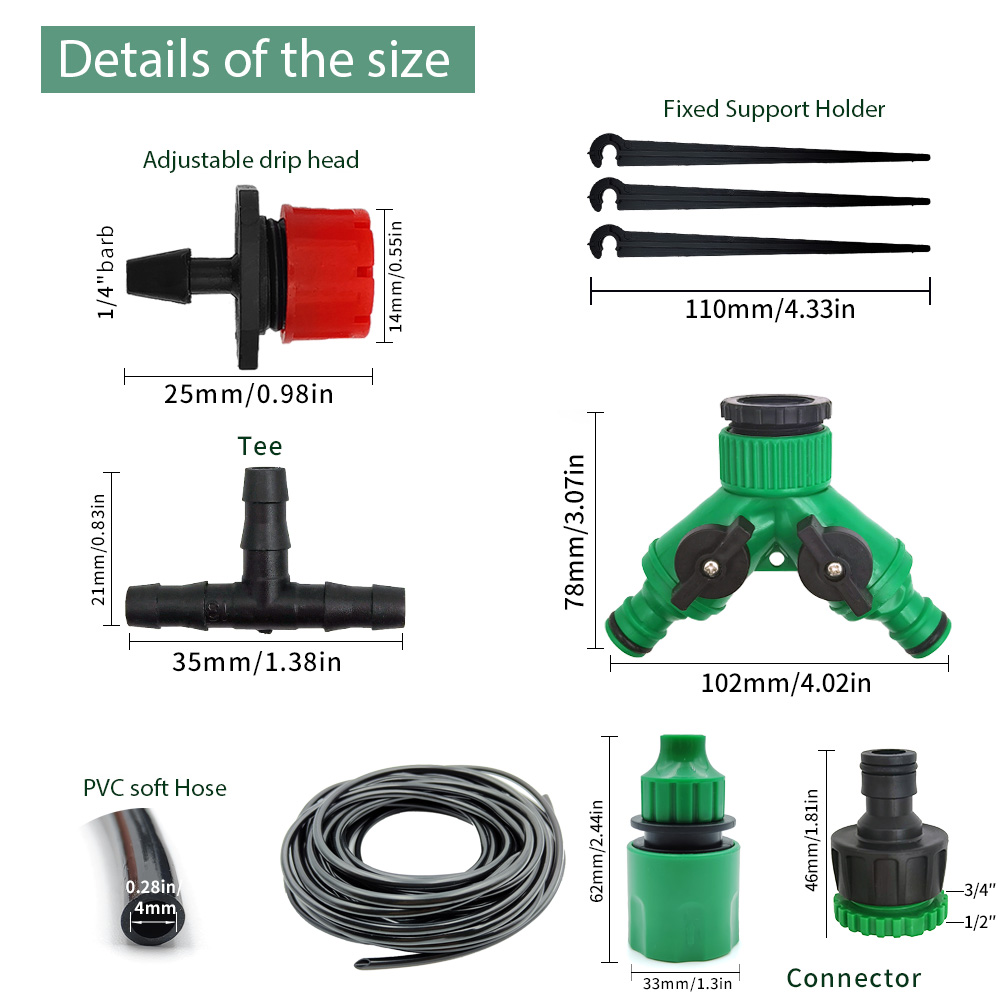 Greenhouse 15M-30M DIY Drip Ir - đánh giá và giá Smart Garden Watering