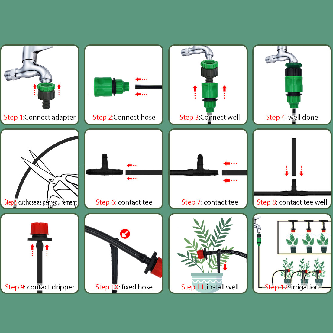 Greenhouse 15M-30M DIY Drip Ir - đánh giá và giá Smart Garden Watering