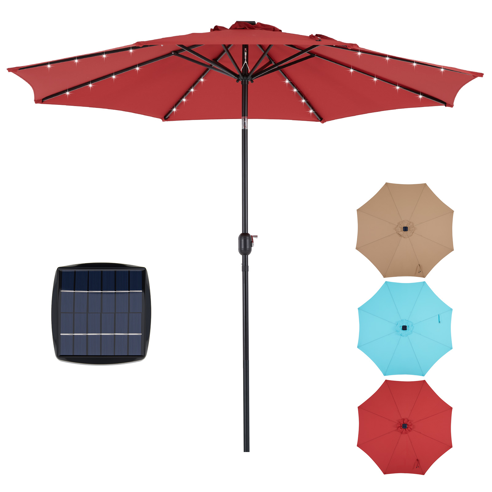 JHK 10FT Solar Patio Umbrella  - đánh giá và giá Smart Garden Umbrella