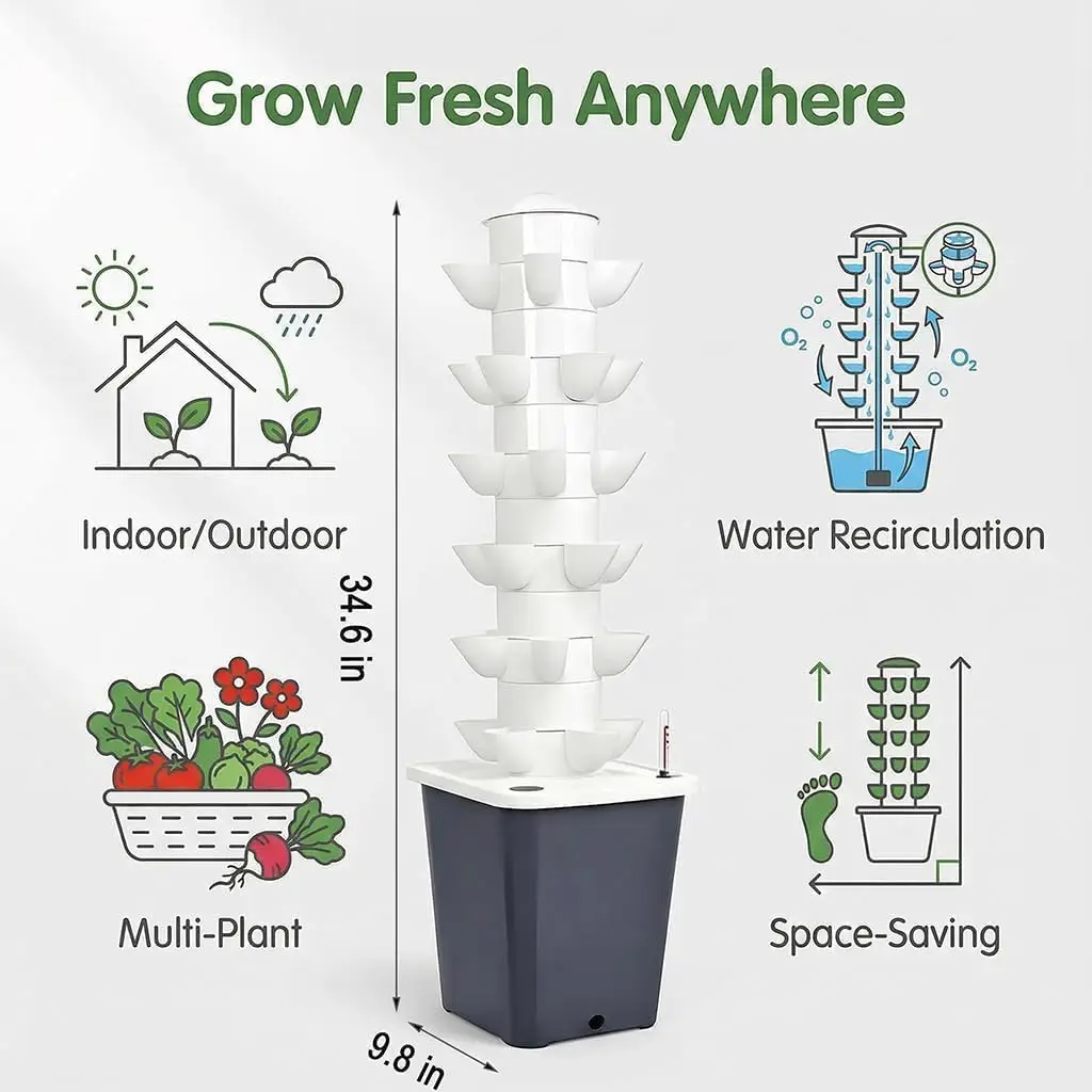 Vertical Hydroponic Tower Gard - đánh giá và giá Vertical Planter Tower