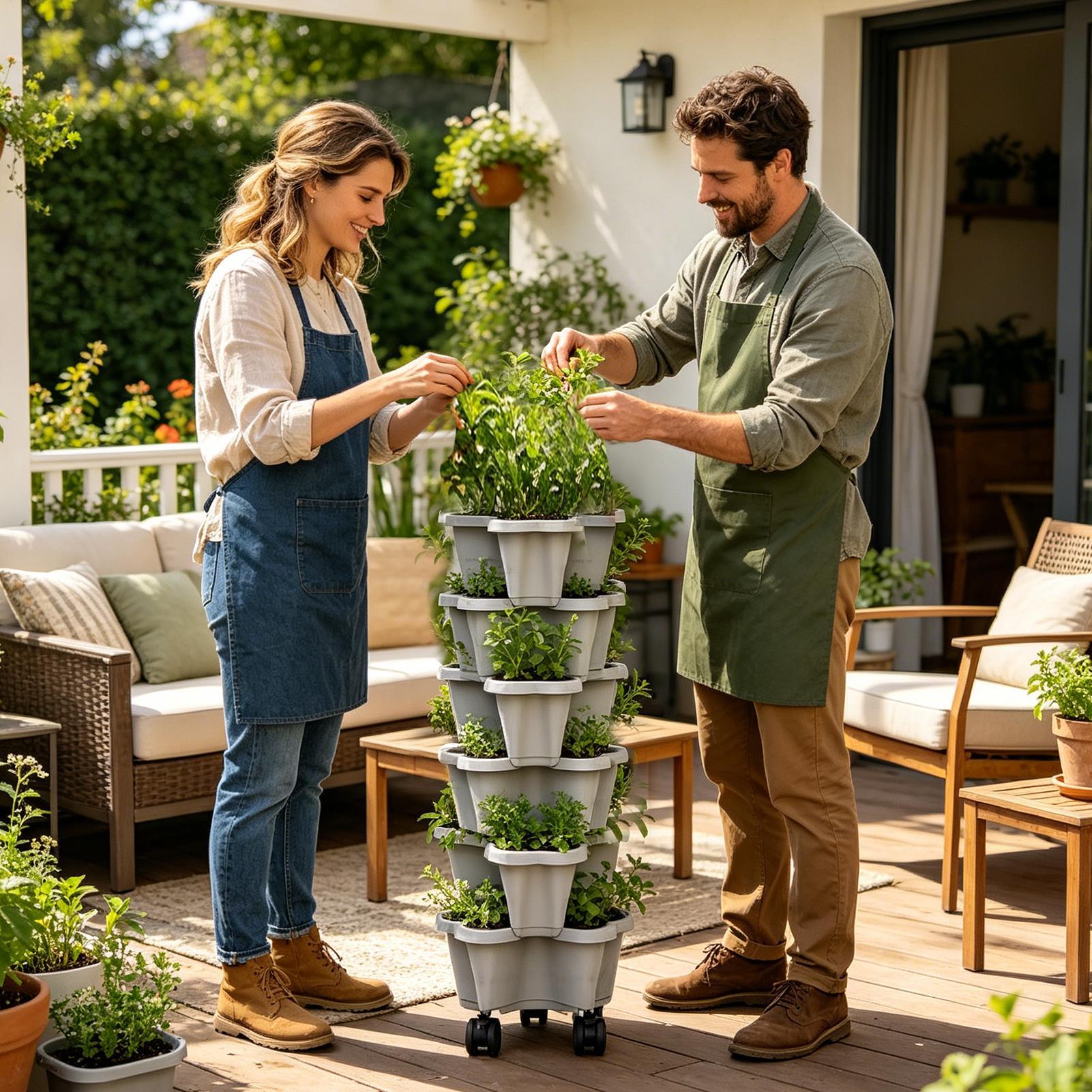 New Vertical Tower Stackable F - đánh giá và giá Vertical Planter Tower