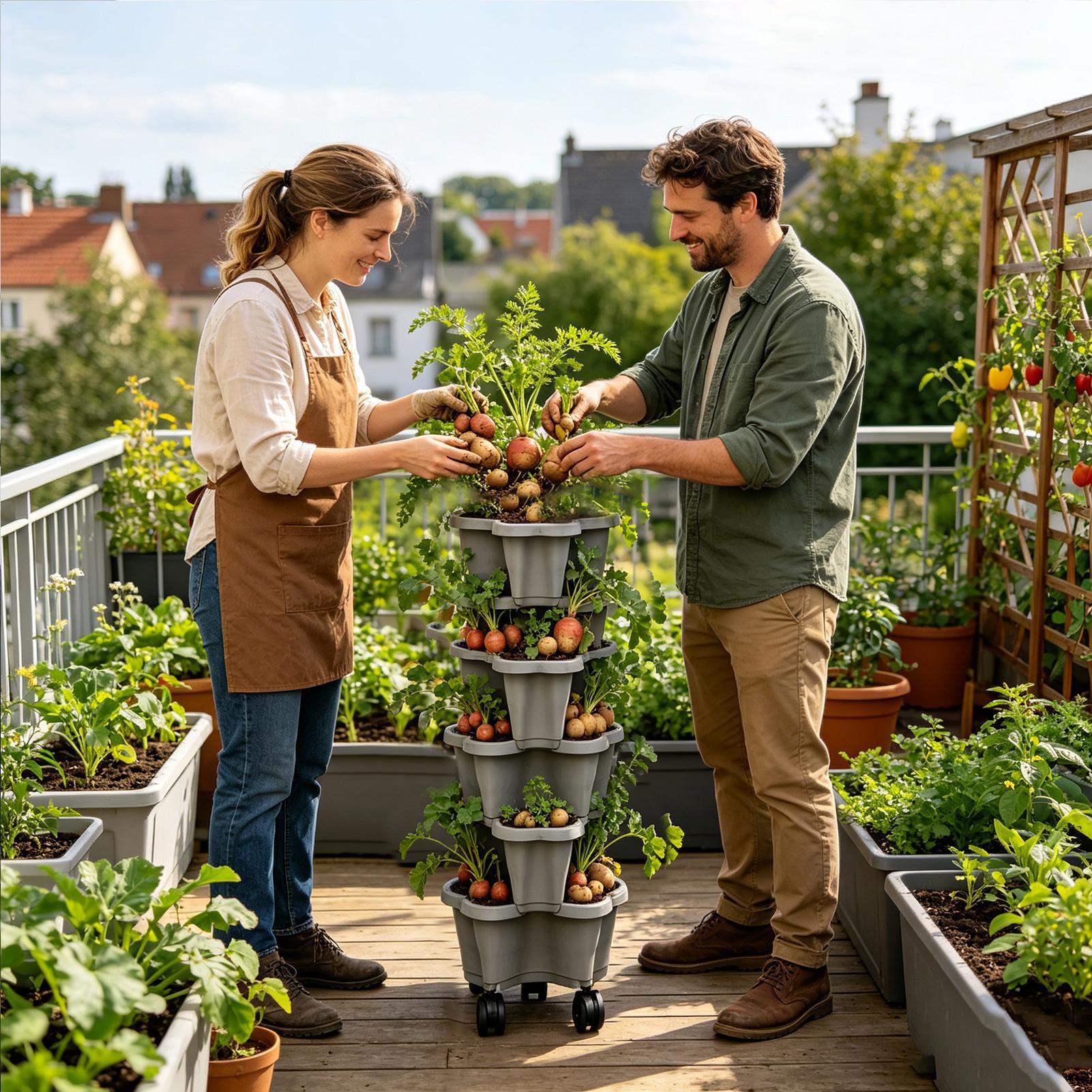 New Vertical Tower Stackable F - đánh giá và giá Vertical Planter Tower