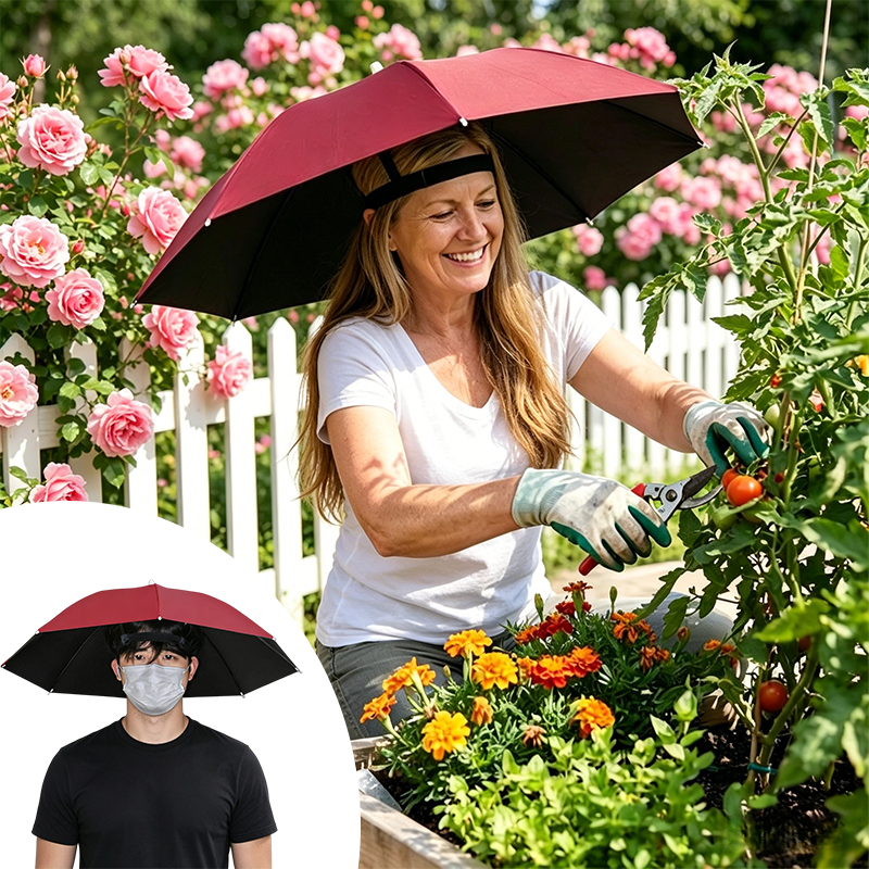 Head Mounted Umbrella Cap, Com - đánh giá và giá Smart Garden Umbrella