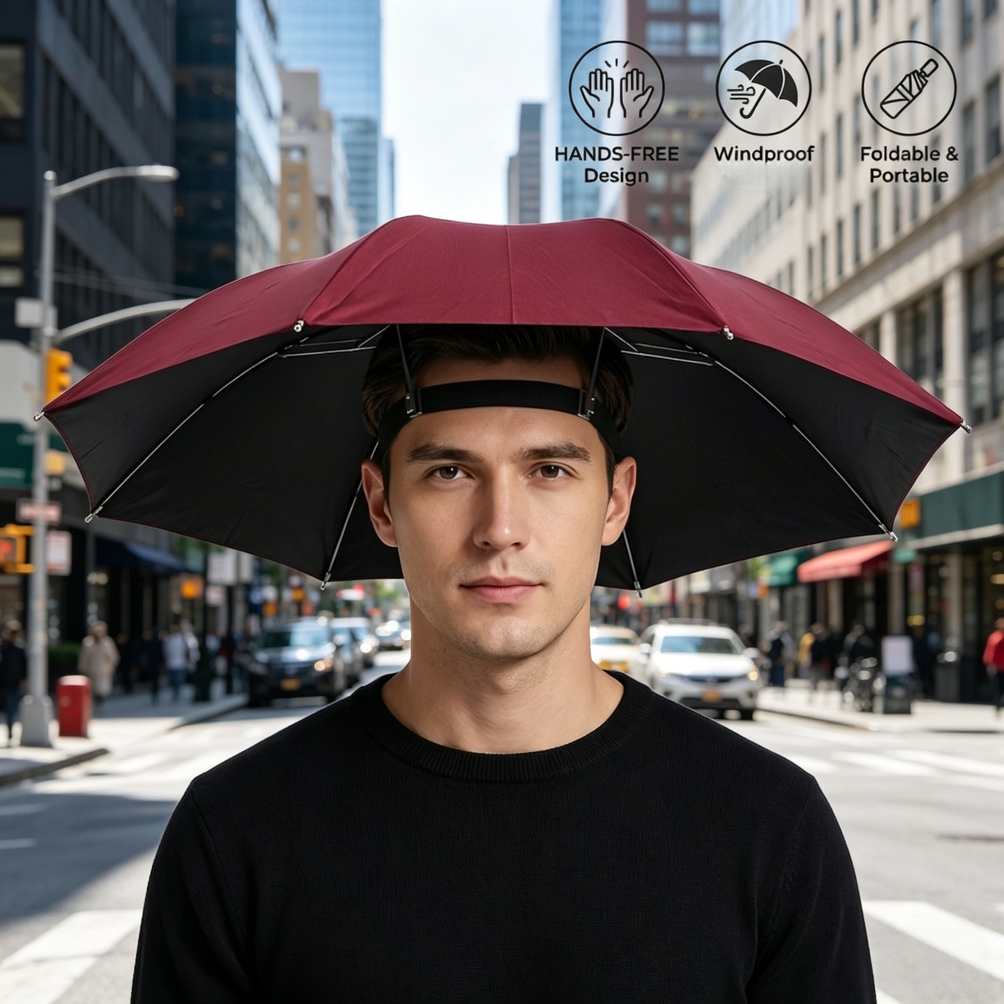Head Mounted Umbrella Cap, Com - đánh giá và giá Smart Garden Umbrella