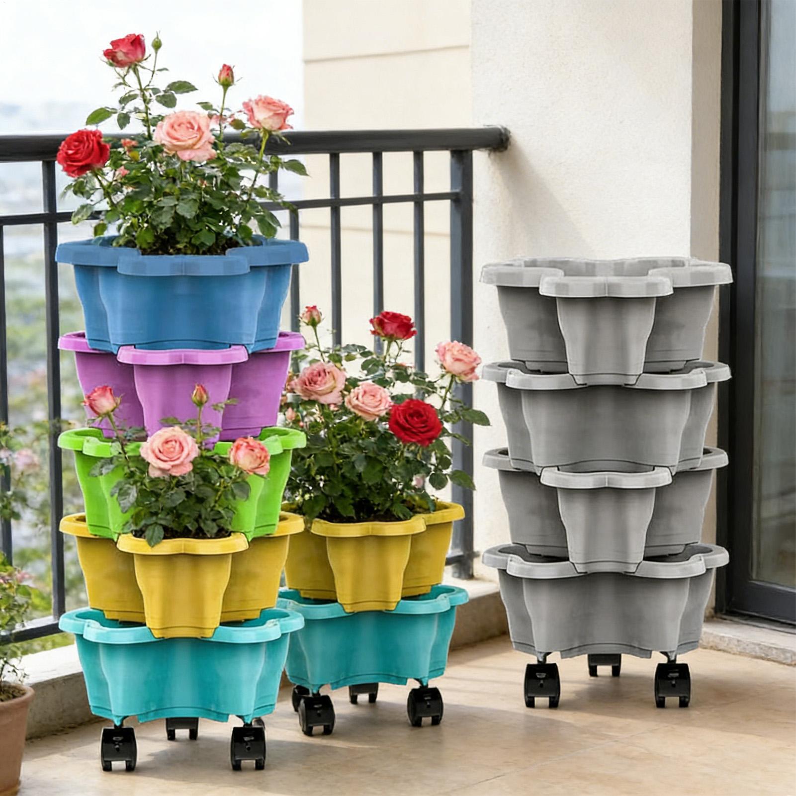 4/5 Tiers Flowerpot Vertical T - đánh giá và giá Vertical Planter Tower