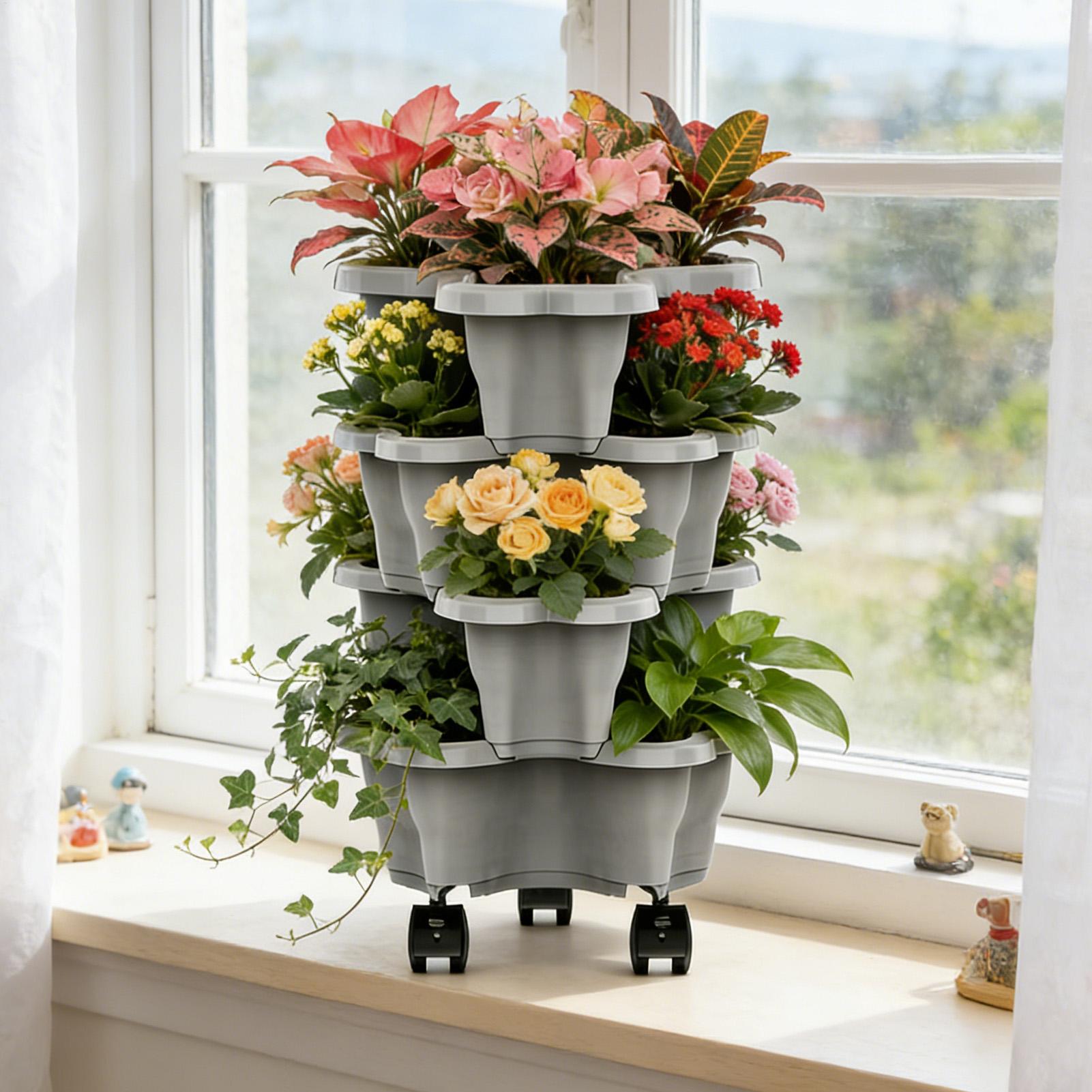 4/5 Tiers Flowerpot Vertical T - đánh giá và giá Vertical Planter Tower