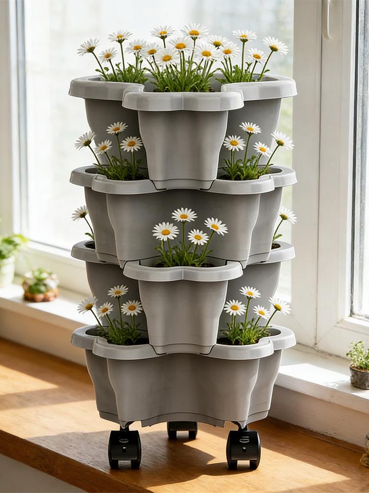 4/5 Tiers Flowerpot Vertical T - đánh giá và giá Vertical Planter Tower