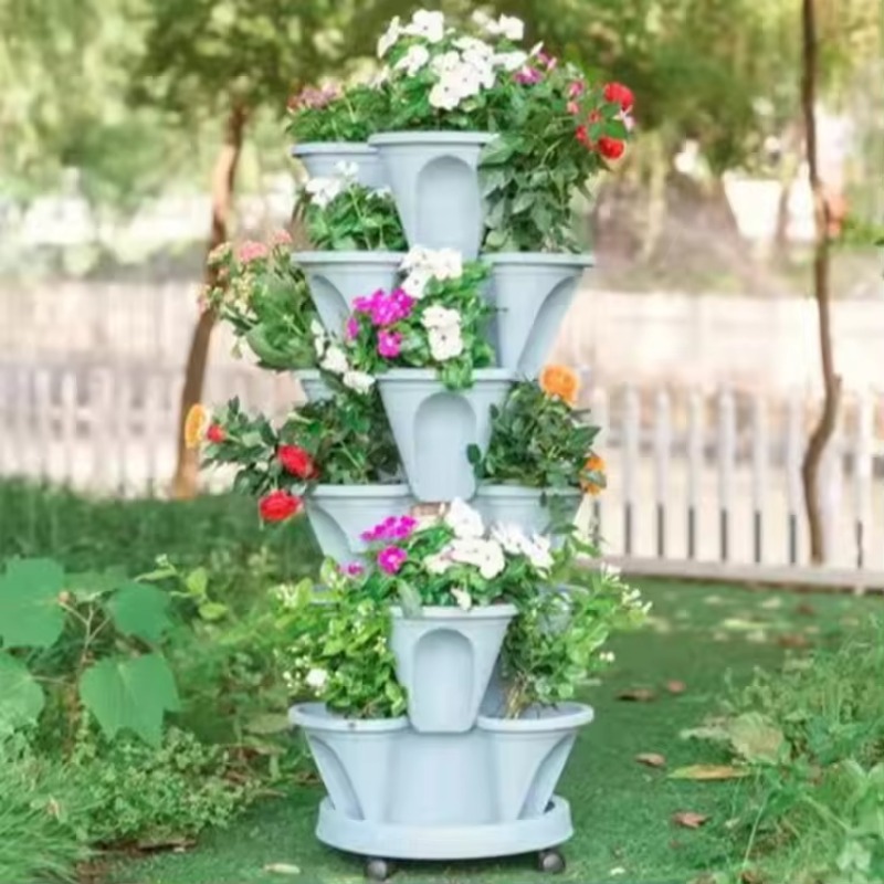 5-tier Self Watering Stacking  - đánh giá và giá Vertical Planter Tower