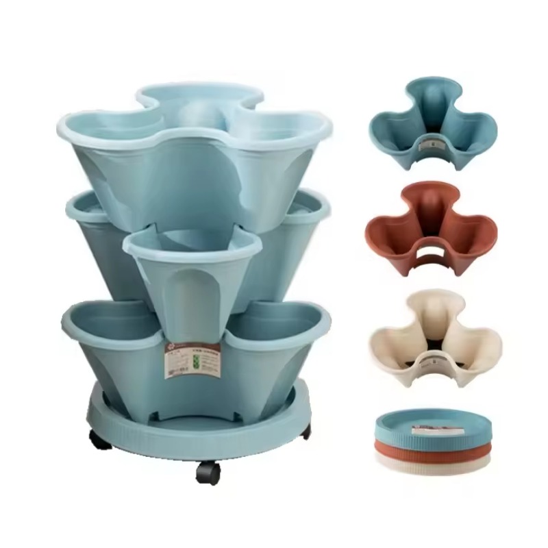5-tier Self Watering Stacking  - đánh giá và giá Vertical Planter Tower