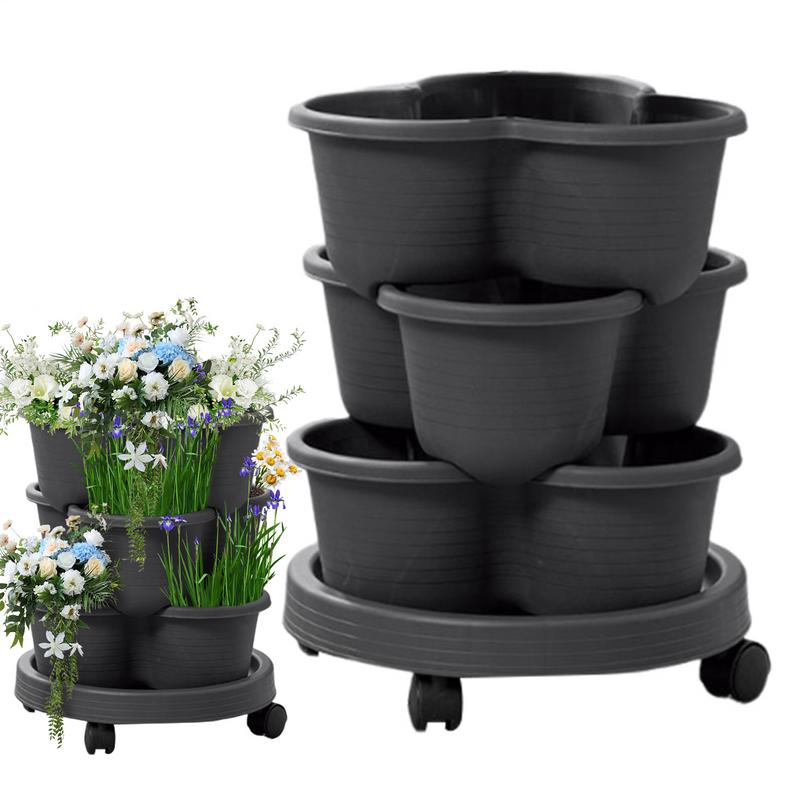 4pcs/set Stackable Vertical Fl - đánh giá và giá Vertical Planter Tower