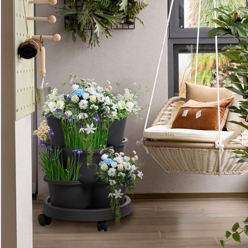 4pcs/set Stackable Vertical Fl - đánh giá và giá Vertical Planter Tower