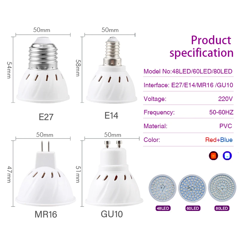 LED Grow Light E14 E27 MR16 GU - đánh giá và giá Smart Garden Umbrella