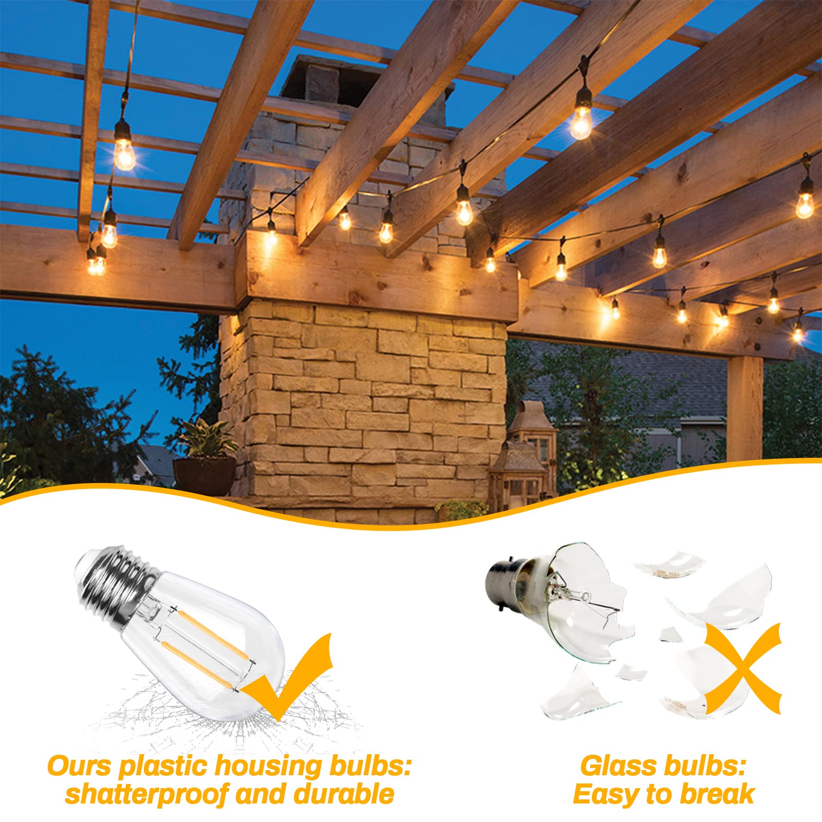 S14 2W Led Filament Dimmable L - đánh giá và giá Smart Garden Umbrella
