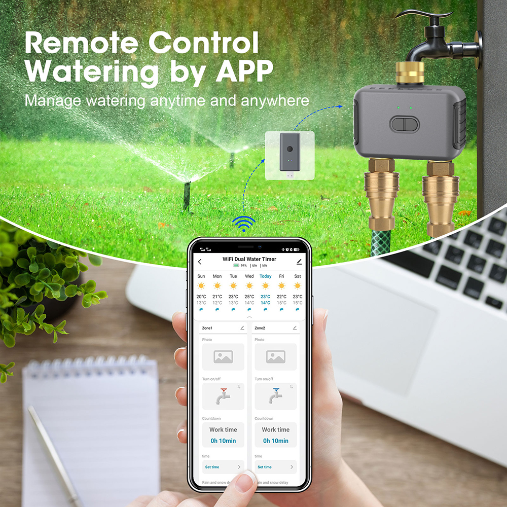 Tuya 2 Zone Watering Timer Gar - đánh giá và giá Smart Garden Watering