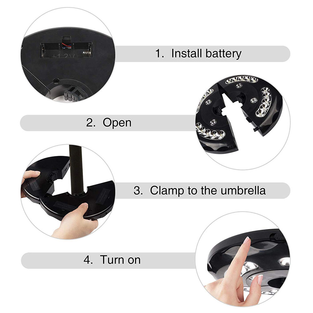 Umbrella Pole Lights 3 Lightin - đánh giá và giá Smart Garden Umbrella